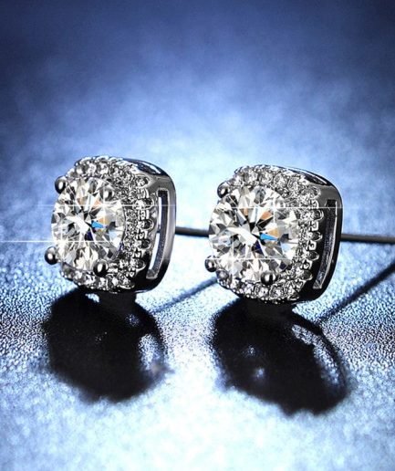 Crystal-Studded Stud Earrings