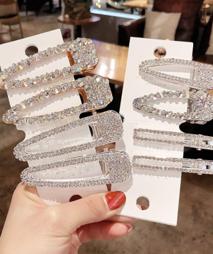 Crystal-Studded Hair Clips