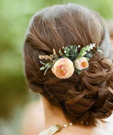 Floral Hair Comb for Weddings