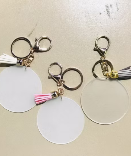 Monogrammed Keychain with Tassels